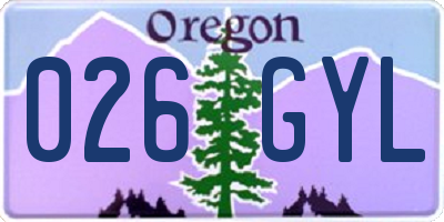 OR license plate 026GYL
