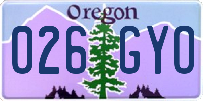 OR license plate 026GYO