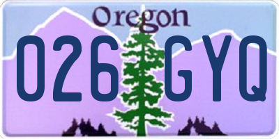 OR license plate 026GYQ