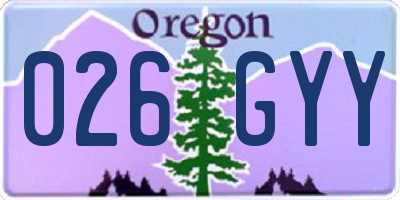 OR license plate 026GYY