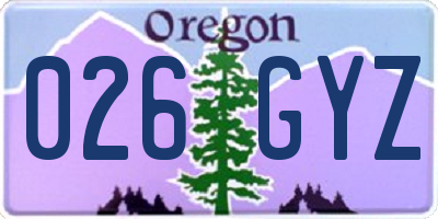 OR license plate 026GYZ