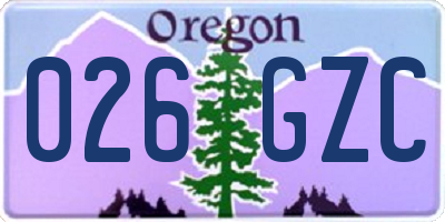 OR license plate 026GZC
