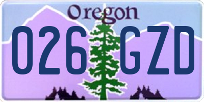 OR license plate 026GZD