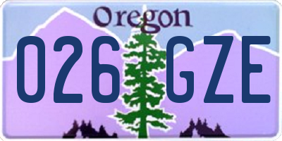 OR license plate 026GZE