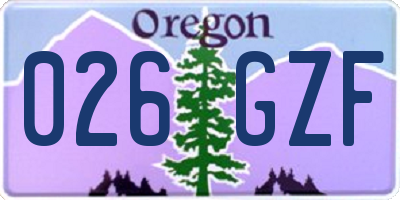 OR license plate 026GZF
