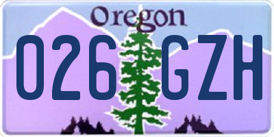 OR license plate 026GZH