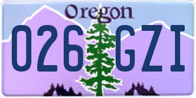 OR license plate 026GZI