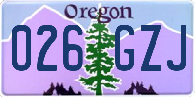 OR license plate 026GZJ
