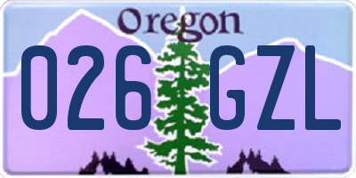 OR license plate 026GZL