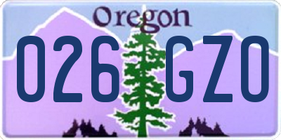 OR license plate 026GZO