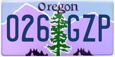 OR license plate 026GZP