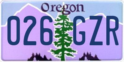 OR license plate 026GZR