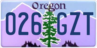 OR license plate 026GZT
