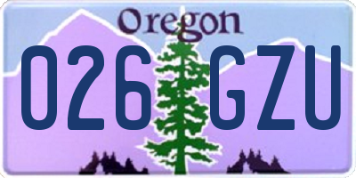 OR license plate 026GZU