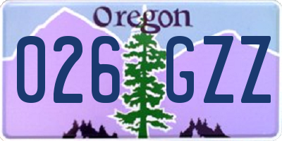 OR license plate 026GZZ
