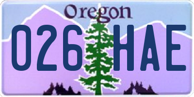 OR license plate 026HAE
