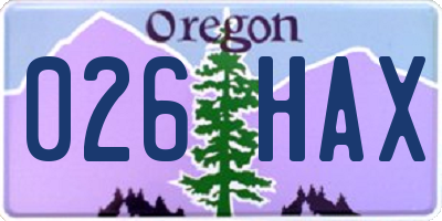 OR license plate 026HAX