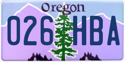 OR license plate 026HBA