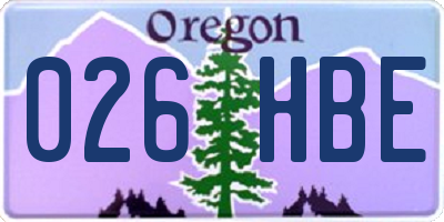 OR license plate 026HBE