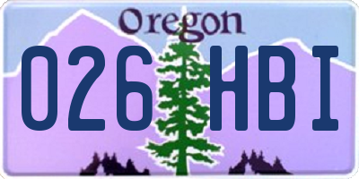OR license plate 026HBI