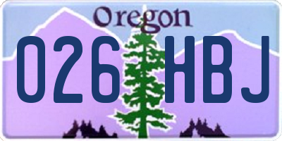 OR license plate 026HBJ