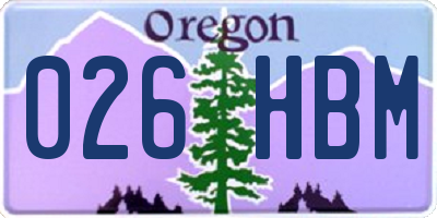 OR license plate 026HBM