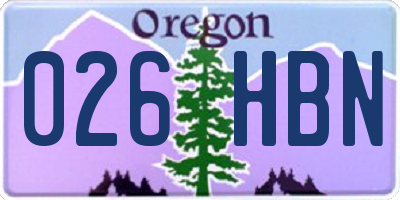 OR license plate 026HBN