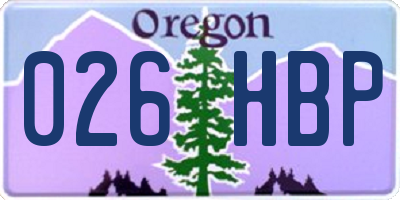 OR license plate 026HBP
