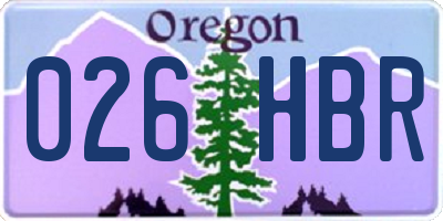 OR license plate 026HBR