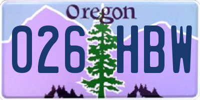 OR license plate 026HBW