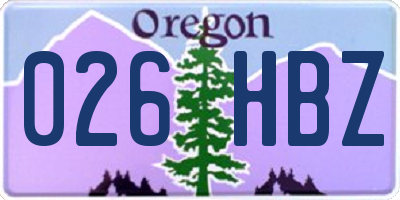OR license plate 026HBZ