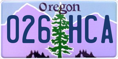 OR license plate 026HCA