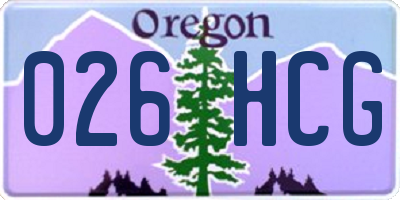 OR license plate 026HCG