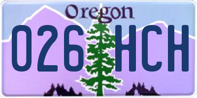 OR license plate 026HCH