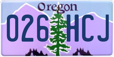 OR license plate 026HCJ