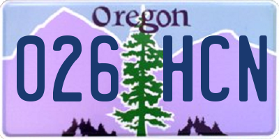 OR license plate 026HCN