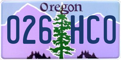 OR license plate 026HCO