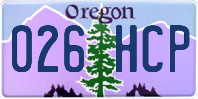 OR license plate 026HCP