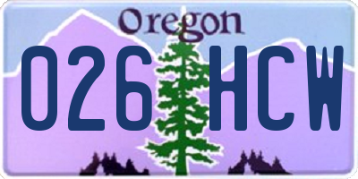 OR license plate 026HCW