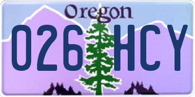 OR license plate 026HCY
