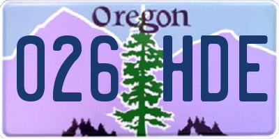 OR license plate 026HDE