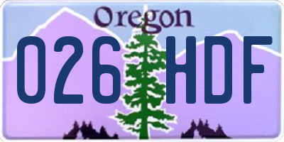 OR license plate 026HDF