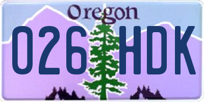 OR license plate 026HDK
