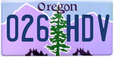 OR license plate 026HDV