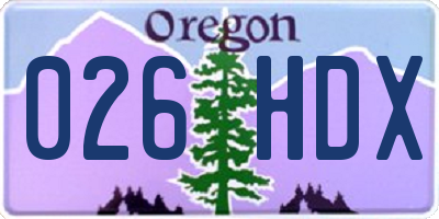 OR license plate 026HDX