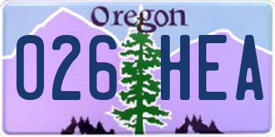 OR license plate 026HEA