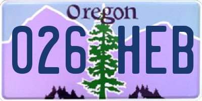 OR license plate 026HEB