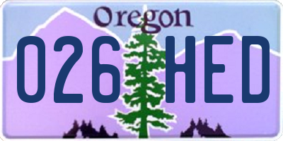 OR license plate 026HED