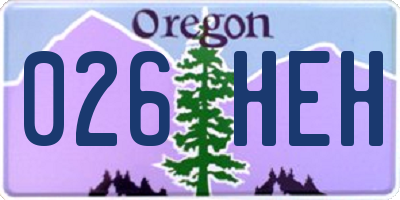 OR license plate 026HEH