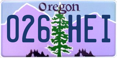 OR license plate 026HEI
